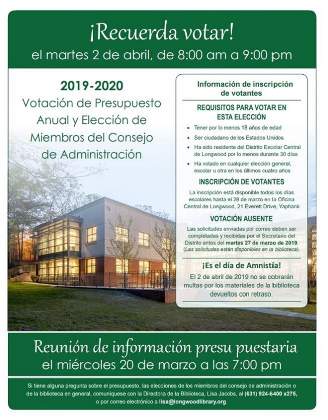 Budget Information Longwood Public Library
