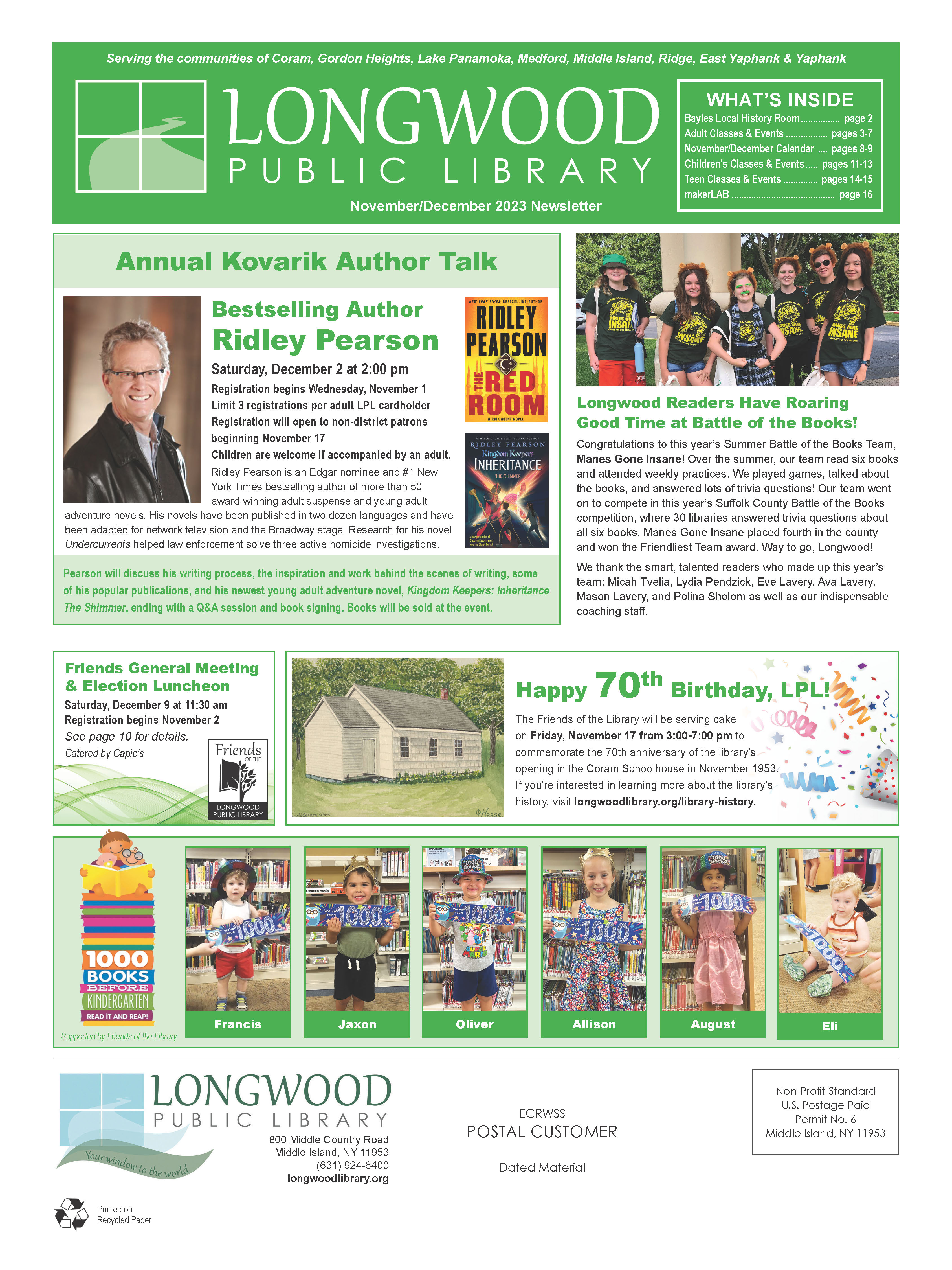 Cover of November/December Newsletter