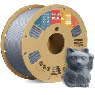 matte light gray filament with a printed lucky cat as an example