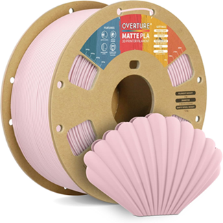 Pink filament with a printed shell as an example