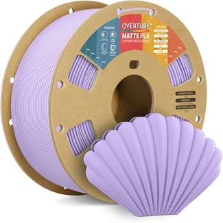 Matte Pastel Purple filament with a printed shell as an example