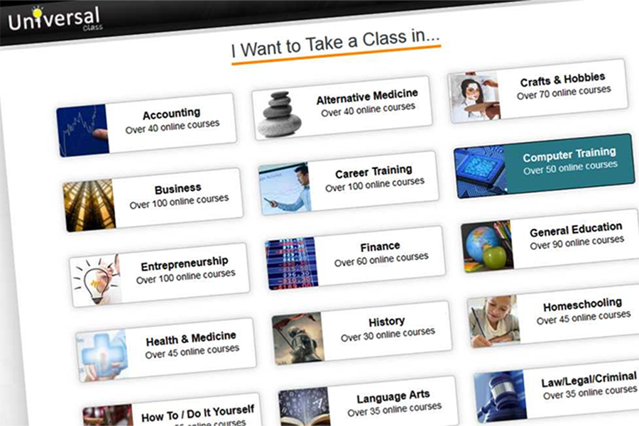 screenshot of online classes. 